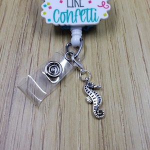 Seahorse Badge Reel Charm | Zipper Charm | Planner Charm | Badge Buddy Charm | Cute Badge Holder Charm | Stitch Marker | Lanyard Charm