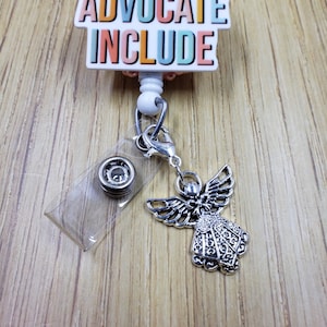 Angel Badge Reel Charm | Zipper Charm | Planner Charm | Church Badge Buddy Charm | Cute Badge Holder Charm | Stitch Marker | Lanyard Charm