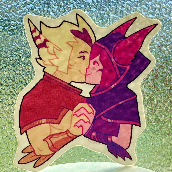 Xayah and Rakan Sweetheart Sticker (Yayakan)