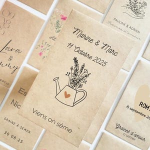 Personalisierter Samenbeutel zur Hochzeit - Gastgeschenk zum Säen rustikal boho umweltfreundlich Souvenir Taufe Geburtstag - Made in France