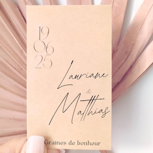 Sachet de Graines à Semer - Cadeaux invités Mariage Pacs Baptême Fête - Semez notre bonheur amour Décoration Mariage Champêtre naturel écolo