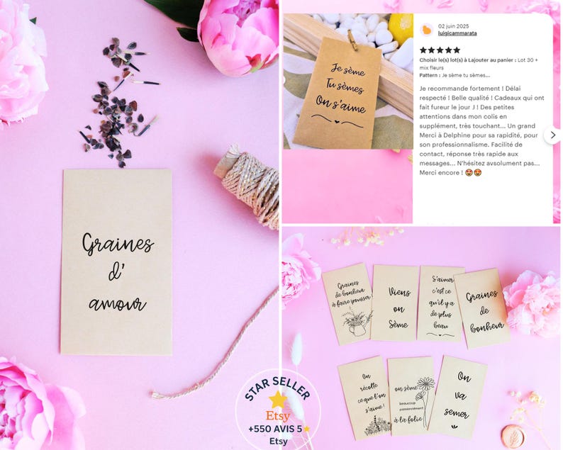 Sachet de Graines à Semer pour Mariage et Événements Personnalisables