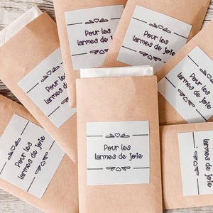 "Per lacrime di gioia" fazzoletto da cerimonia per gli ospiti in carta kraft regalo per gli ospiti - sacchetto di benvenuto - fazzoletto regalo per lacrime di felicità