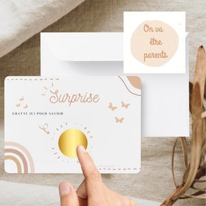 Carte à gratter Annonce de grossesse surprise : on va être parent - Futur bébé Reveal magique et inattendue - Cadeau grand parent