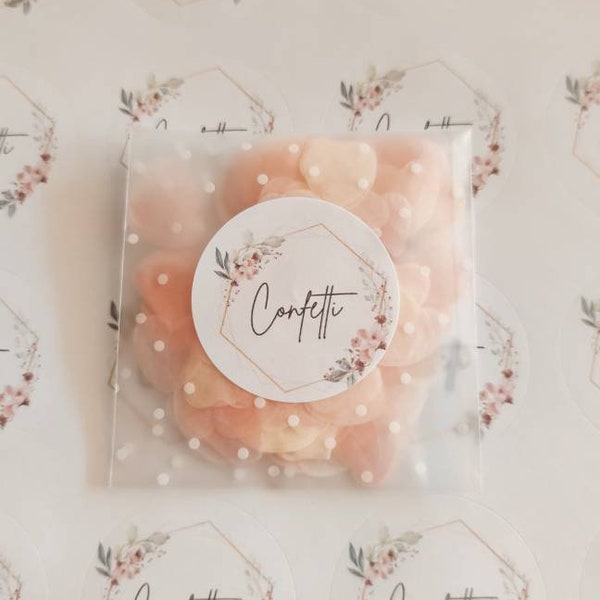 Confetti en papier biodégradable couleur pastelle et macaron pour mariage