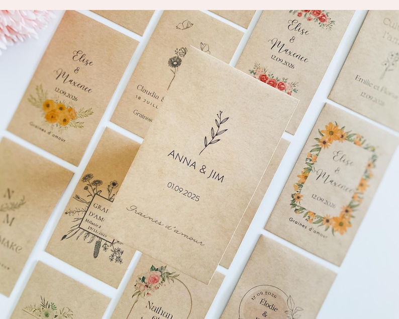 Sachet de graines personnalisé pour mariage et événements
