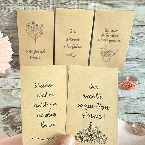 Bag of Seeds to Sow - Wedding Guest Gifts, Civil Partnership, Baptism, Party - Sow our happiness, love, Natural, Eco-Friendly Country Wedding Decoration