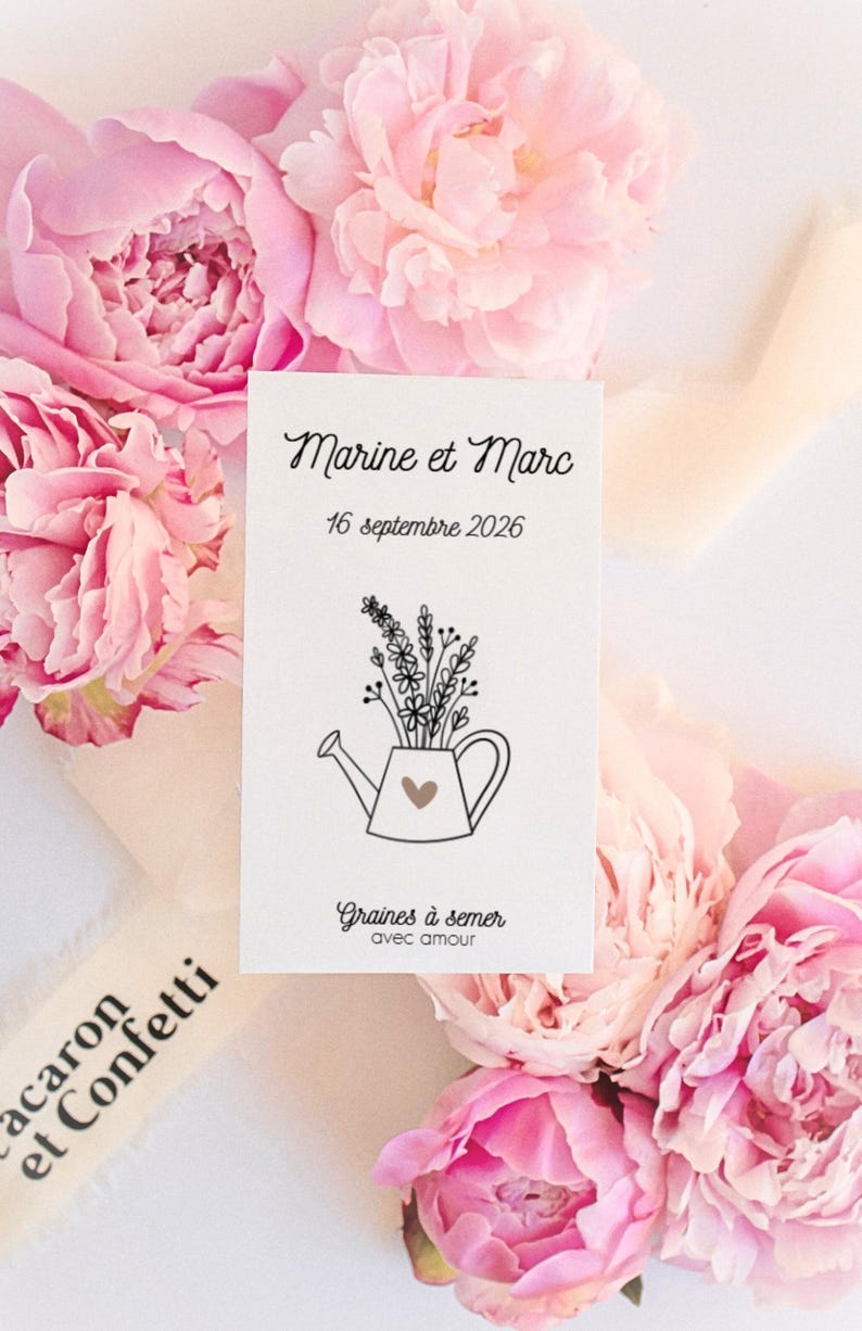 Sachets de graines personnalisés pour invités de mariage