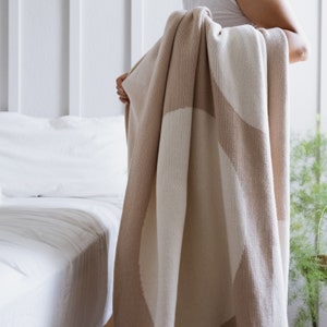 Lumi Living 100% Soft Cotton Modern Minimal Geometric Throw Blanket New Neutral/Cream image 7