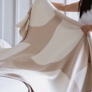 Lumi Living 100% Soft Cotton Modern Minimal Geometric Throw Blanket New Neutral/Cream Bild 5