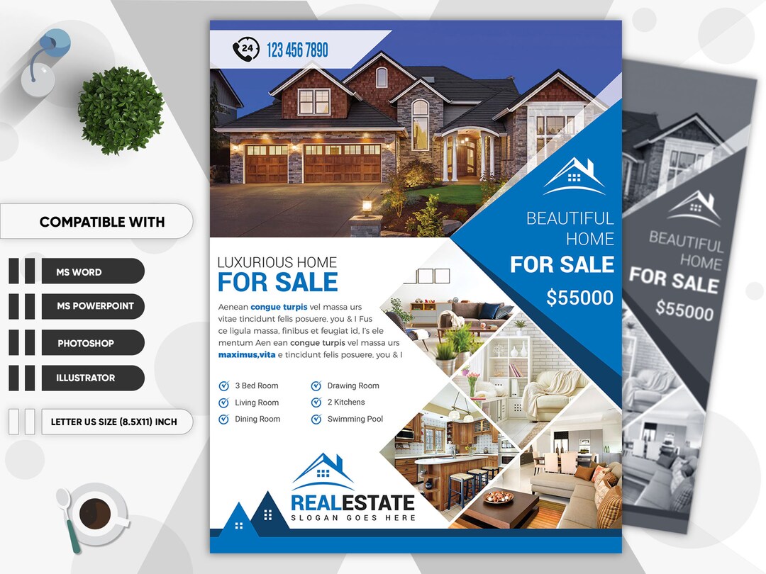 Real Estate Flyer Templates Home for Sale Flyer, Land for Sale Flyer