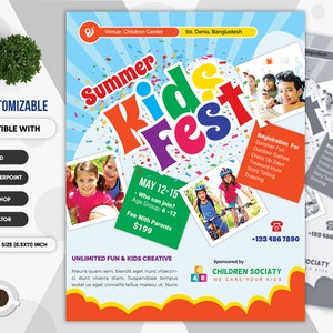 Kids Camp Flyer | Summer Camp Flyer | Summer Kids Cap, Summer Camping flyer, kids event, kids fun, summer fun | PSD | Ai | DOCX | PPTX