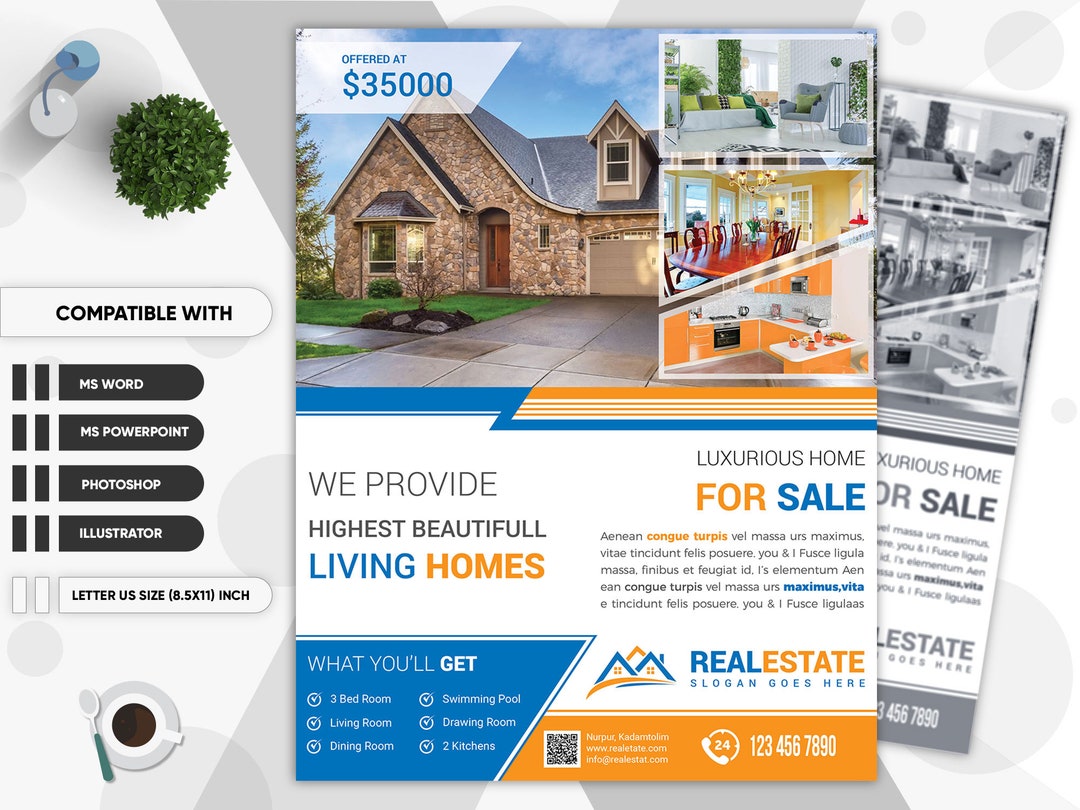 Real Estate Flyer Templates Home for Sale Flyer, Land for Sale Flyer