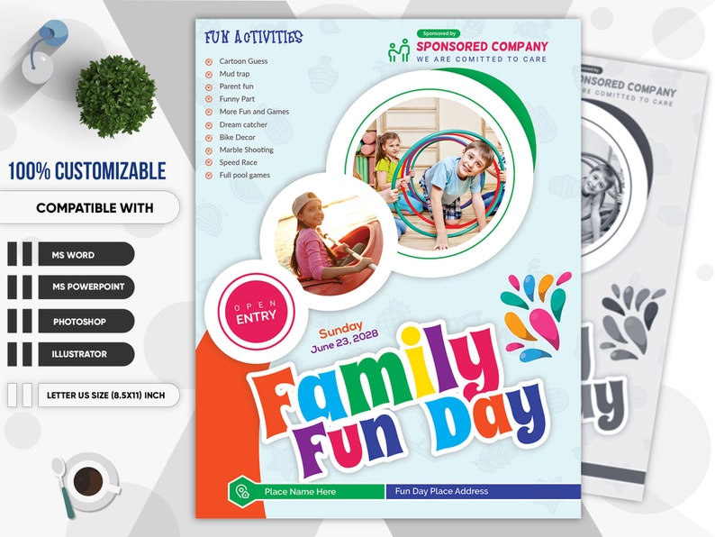 13 Family Fun Day Flyer Fun Day Flyer Family and Friends Etsy