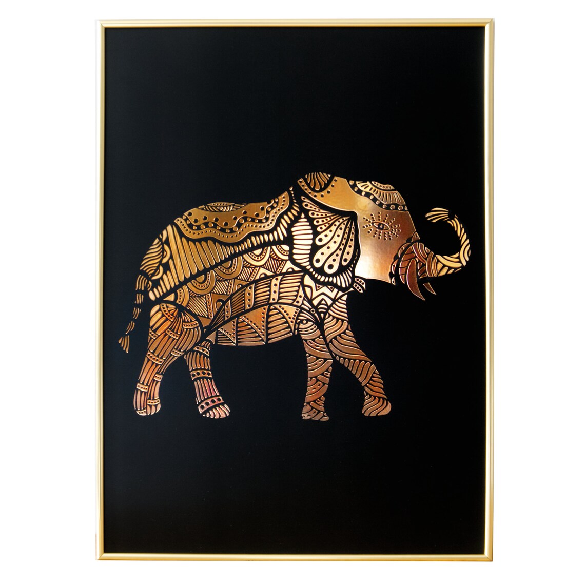 Elephant Gifts Gold Foil Elephant Copper Print Elephant Etsy