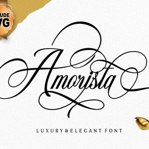 Amorista Font, Luxury Font, Wedding Font, Elegant Font SVG, DXF, OTF ...