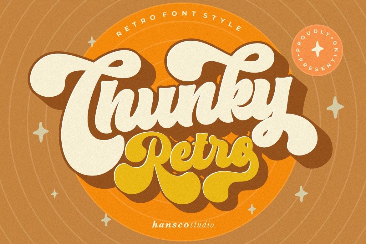 Chunky Retro Font, Vintage Font, Retro Font, Playful Font, Hipster Font ...