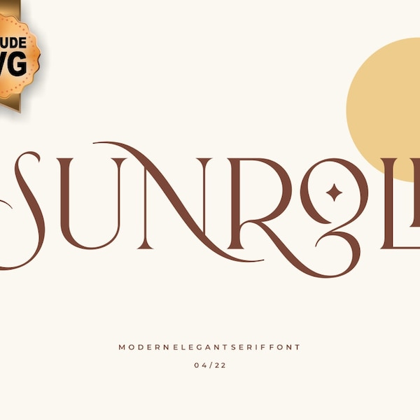 Sunroll-lettertype | SVG, OTF, DXF, lettertypen cricut | lettertypen elegant | lettertypen reproduceren | lettertypen voor logo | lettertypen ttf, lettertypen bruiloft, commercieel gebruik