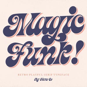 Magic Funk-lettertype, SVG, DXF, TTF, otf, retro-lettertypen, Groovy-lettertype, commercieel gebruik van lettertypen, lettertypen voor cricut, lettertypen voor voortplanting, cursief lettertype