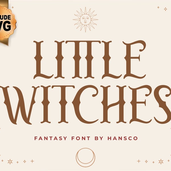 Little Witches | SVG, OTF, DXF, fonts cricut | fonts fantasy | fonts procreate | fonts whimsical | fonts ttf, fonts curly, commercial use