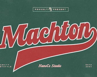 Machton フォント – OTF、TTF、SVG フォント、Varsity フォント、Jersey フォント、Sports フォント、Football フォント、College フォント、University フォント、Old School フォント