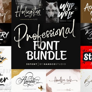 Professional font bundle, big font bundle, font photoshop, commercial fonts, canva font, handwriting font, cricut font bundle, Modern font