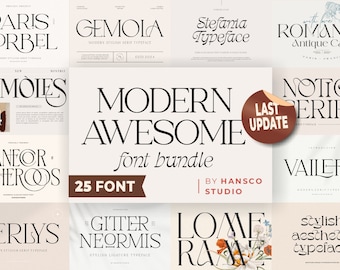 Modern Font bundle, Big font bundle, font for Photoshop, Modern font, Canva font, Wedding font, Cricut Font, Procreate Font, Commercial use
