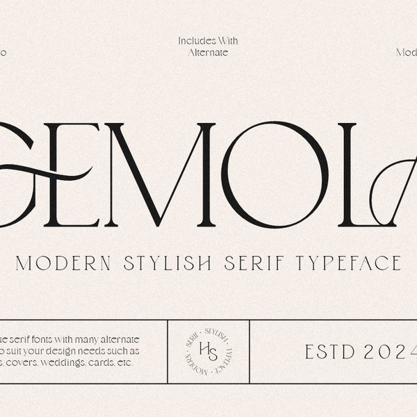 Gemola Font, OTF TTF Font, Elegant Font, Wedding Font, Invitation Font, Awesome Font, Canva Font, Cricut Font, Modern Font, Classy Font