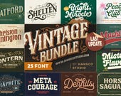 Vintage Fonts Bundle Typeface, Retro Font, Modern Vintage, Blackletter Font, Victorian Font, Ornaments, OTF, TTF, Retro Font, Commercial Use
