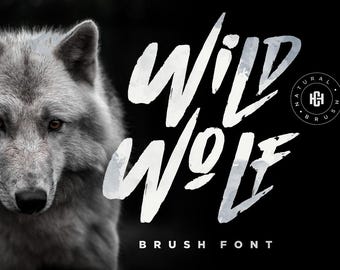 Wild Wolf Font, Brush Font | SVG, DXF, OTF, ttf | fonts procreate, fonts cricut, fonts download, fonts commercial use, Rough Brush Font
