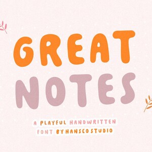 Police Great Notes | SVG, DXF, OTF, ttf | polices procréer, cricut, polices goodnotes, polices manuscrites, polices de citations, polices rétro, polices pour enfants