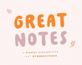 Great Notes Font | SVG, DXF, OTF, ttf | fonts procreate, cricut, fonts goodnotes, fonts handwritten, quotes font, fonts retro, font kids