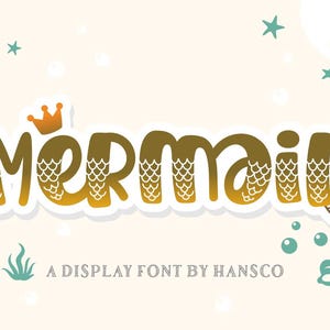Polices de sirène, SVG, DXF, TTF, otf, polices pour svg, polices pour procréer, polices pour cricut, polices pour enfants, usage commercial, téléchargement de polices