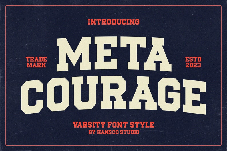 Meta Courage Font – Varsity Font, Jersey Font, Sport Font, Football ...