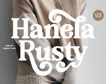 Hanela Rusty, OTF, TTF, SVG font, Vintage Font, Retro Font, Fonts commercial use, groovy font, retro serif font, 60s font, fonts cricut