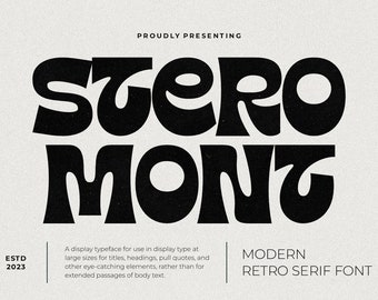 Stero Mont Font, Retro Serif Font, Aesthetic Font, Procreate Font, Canva Font, Cricut Font, otf, ttf, Commercial Use Font, Awesome Font