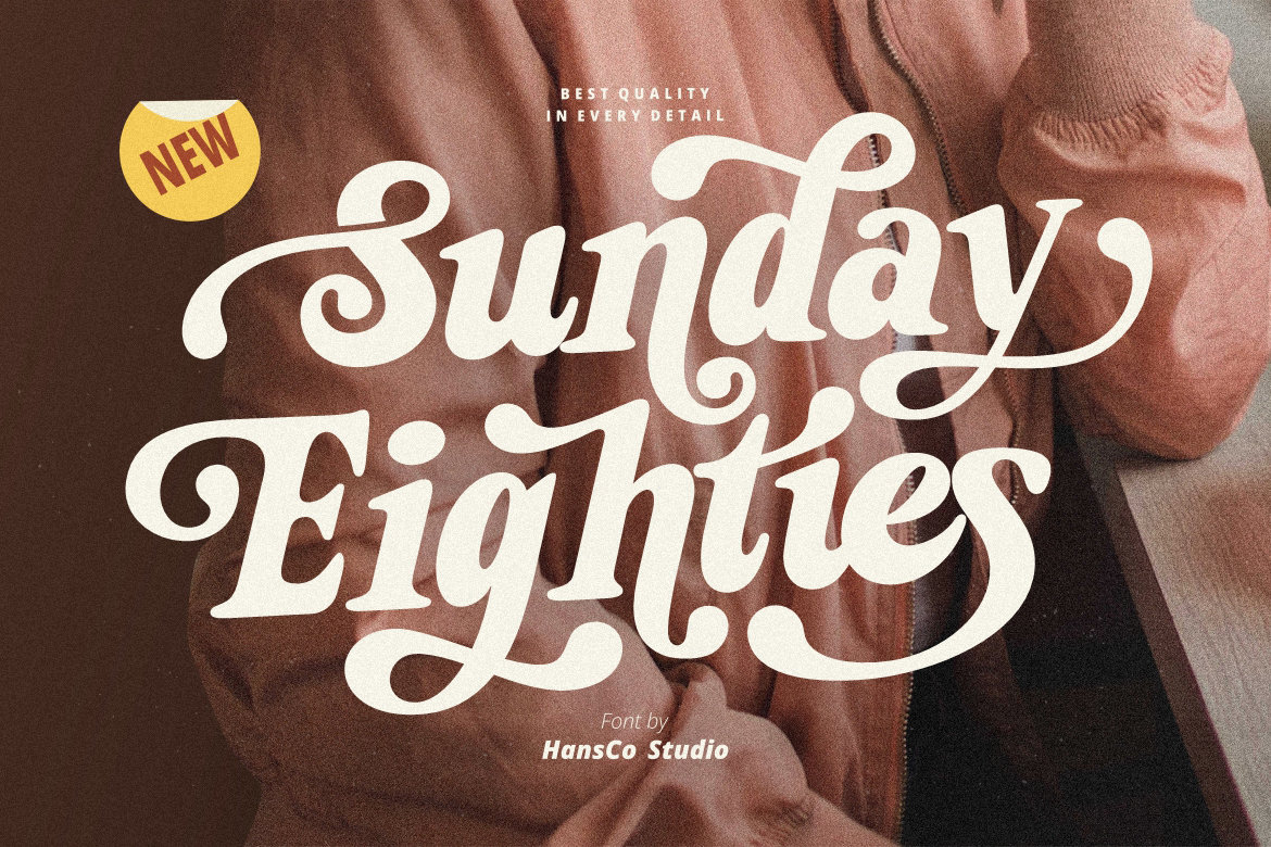 Sunday Eighties Font, Vintage Font, Retro Font, Canva Font, Elegant Font, Modern Font, Serif font, Curly Font, Procreate Font, Cricut Font