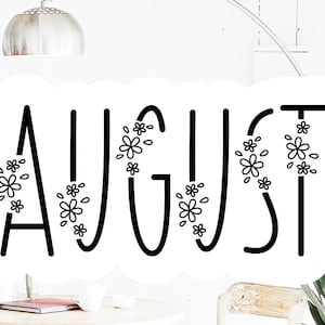 August Font, Flower Font, Monoline Font, Crafting Font, Gorgeous Monoline Font | SVG, DXF, OTF, ttf | fonts procreate, fonts cricut