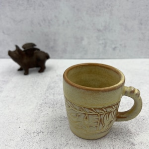 Vintage Frankoma Pottery Aztec Mayan 1C Mug