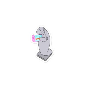Manatee sticker, beach sticker, summer sticker, trendy sticker