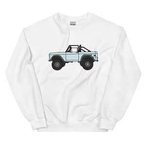 Pastel blue bronco sweatshirt, trendy sweatshirt, preppy sweatshirt