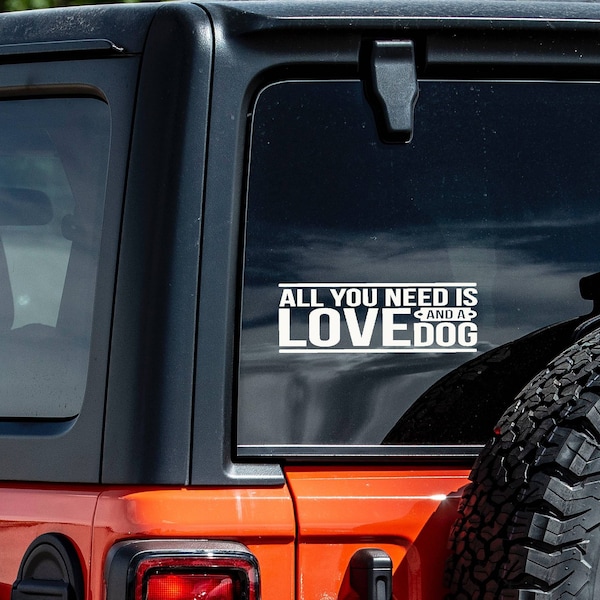 Car Decal - Love and a Dog