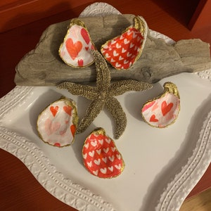 Valentines Oyster Shell Trinket Dishes