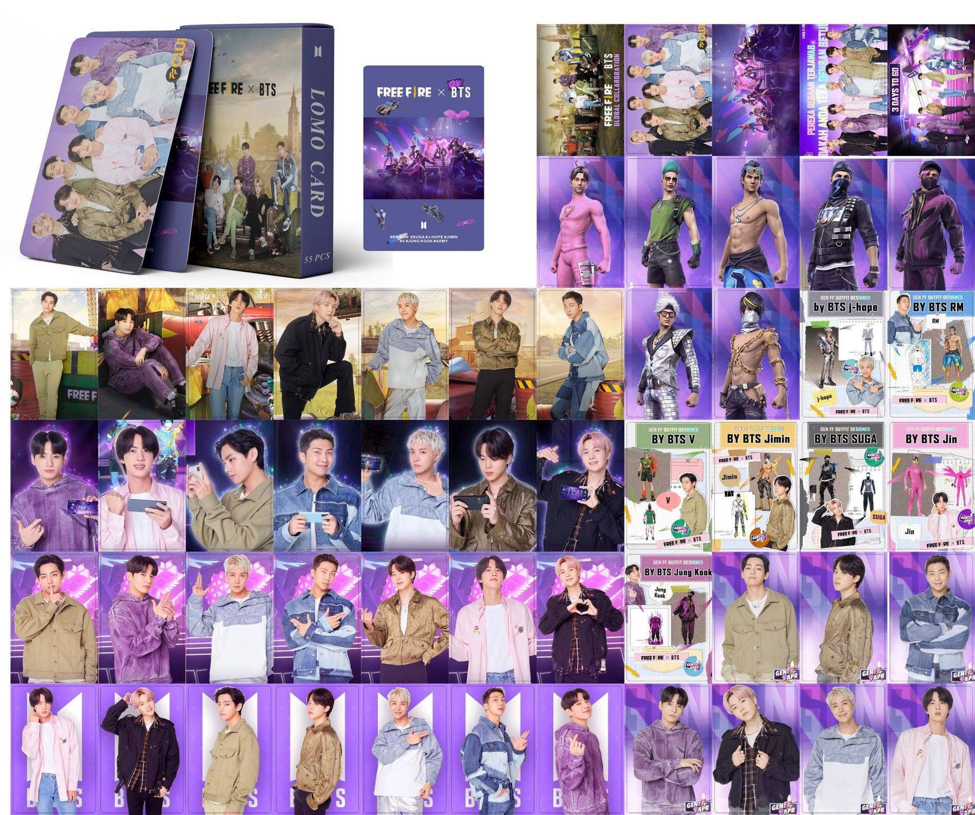 BTS Free Fire 55 Pcs Lomo Card - Etsy Israel