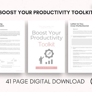 Boost Your Productivity Toolkit | Personal Development Worksheets | Productivity Journal