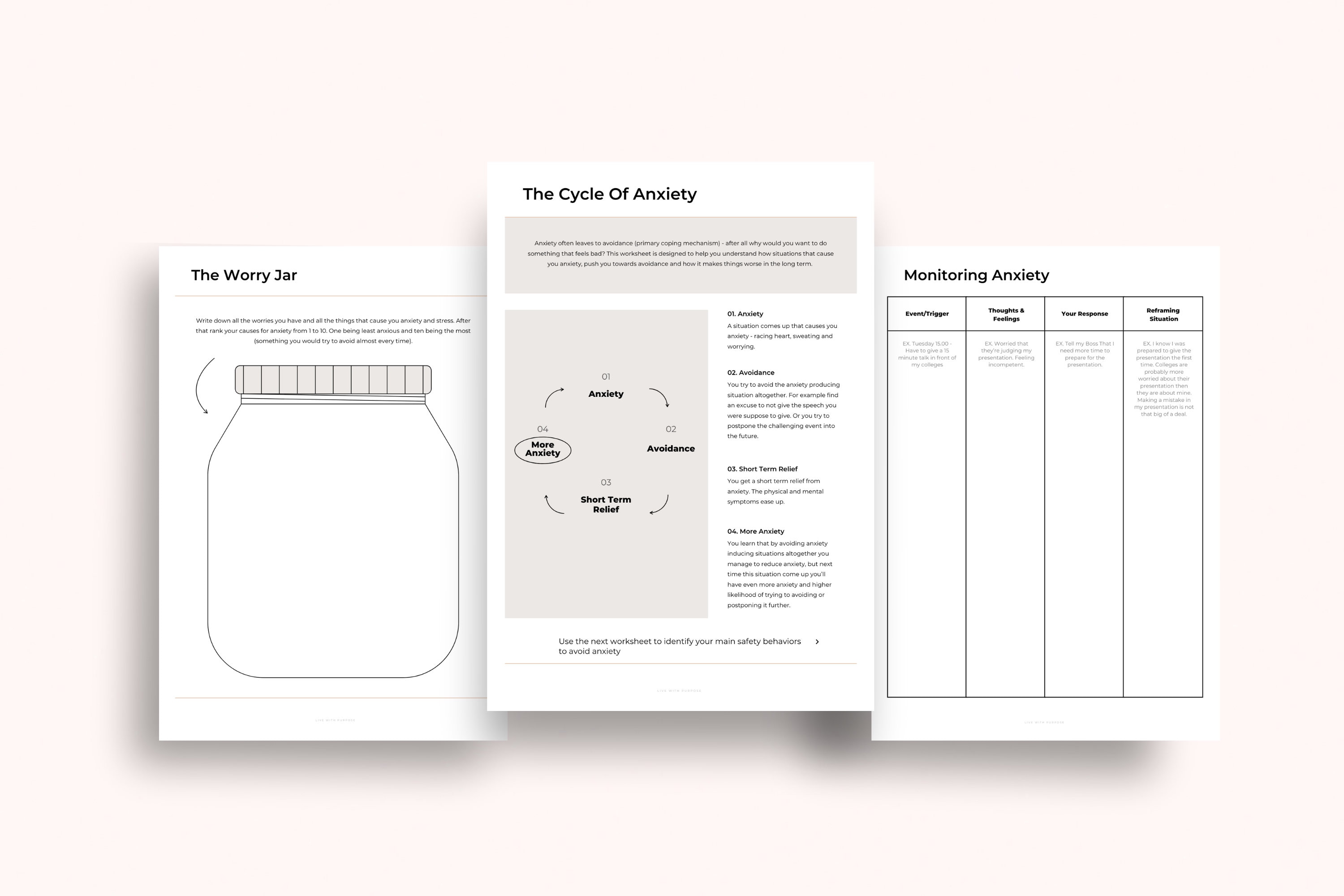Anxiety Workbook | Anxiety Printable Worksheets | Anxiety Coping Skills ...
