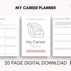 My Career Planner | Personal Development | Mindset Worksheets | Habit Tracker | Career goals | Job Planner