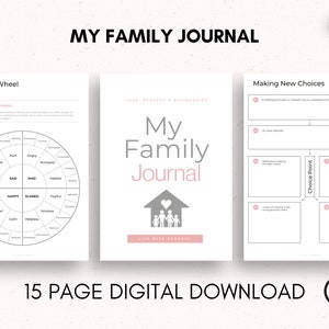 Family Journal | Communication worksheets | Family Activity Printable | Family Worksheet