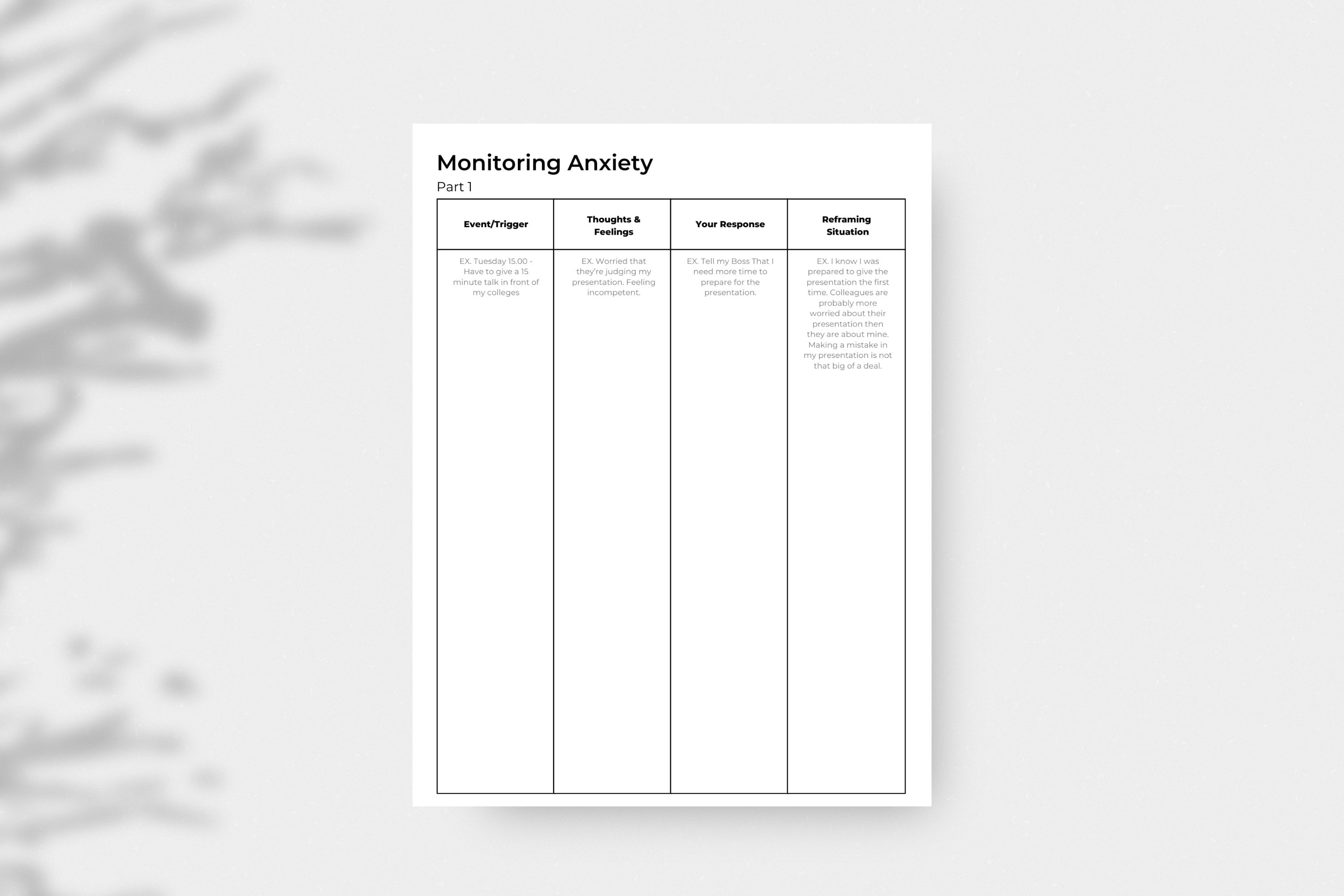 Monitoring Anxiety Worksheets | Mental Health Journal - Etsy