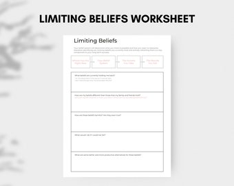 Limiting Beliefs Worksheet | From Fixed To Growth Mindset